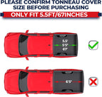 Roll-Up Soft Vinyl Truck Bed Tonneau Cover Compatible for Ford F150 F-150 2009-2025 2026 Short Bed On Top (67Inch)