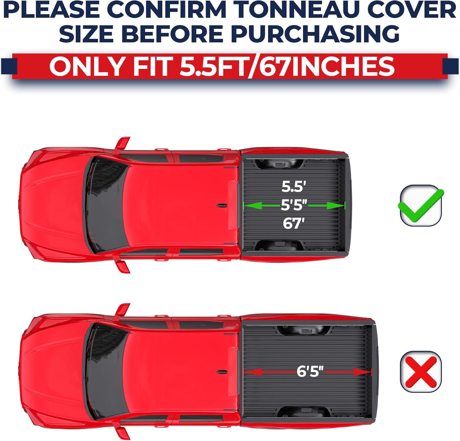 Roll-Up Soft Vinyl Truck Bed Tonneau Cover Compatible for Ford F150 F-150 2009-2025 2026 Short Bed On Top (67Inch)