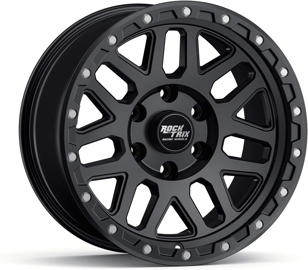 Ford F150 RT110 17 inch Wheel for 2004-2026, 17x9 6x135 Rims -12mm Offset, 4.5in Backspacing, Matte Black, 2200 lb Weight Rating, Also compatible with Bronco Raptor