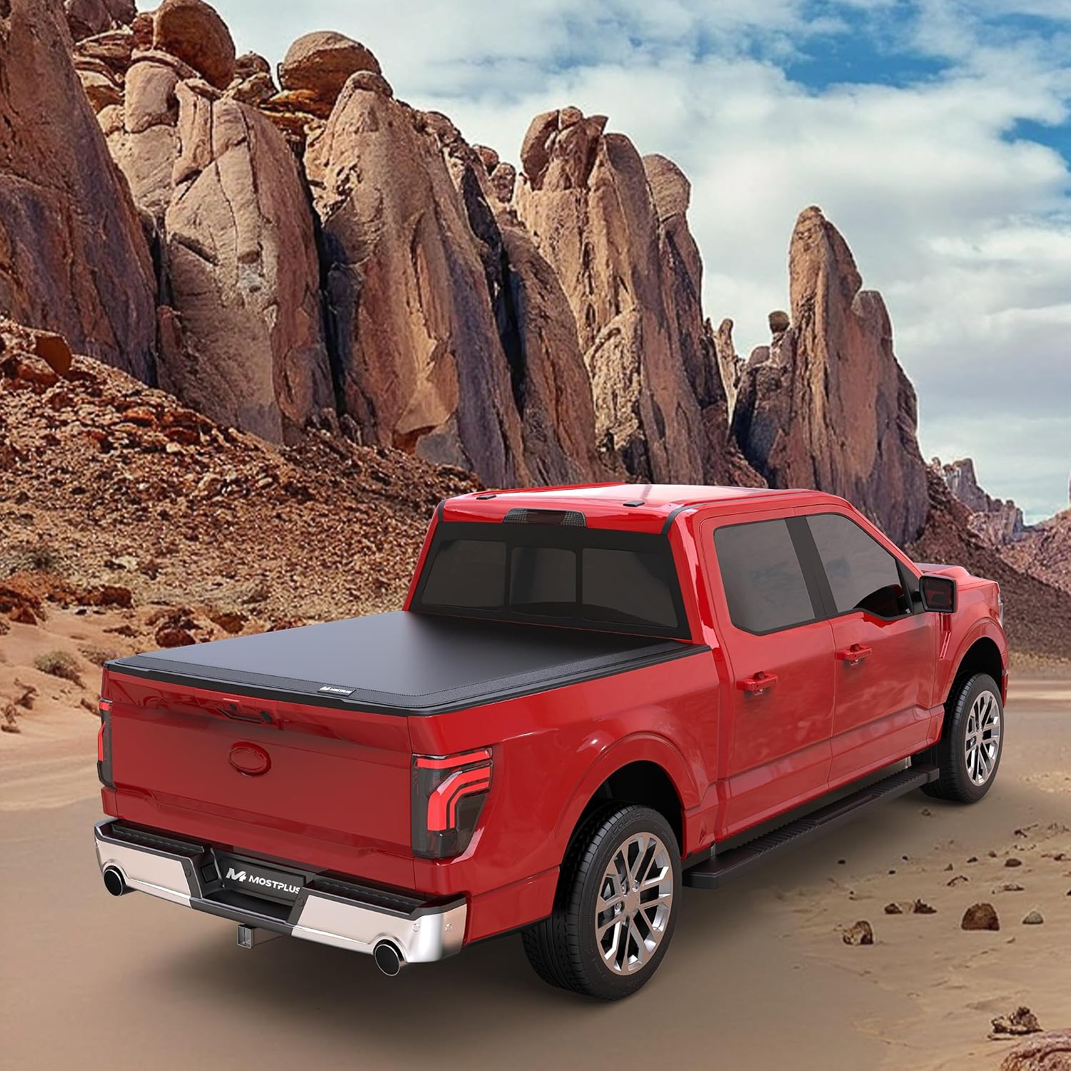 Roll-Up Soft Vinyl Truck Bed Tonneau Cover Compatible for Ford F150 F-150 2009-2025 2026 Short Bed On Top (67Inch)