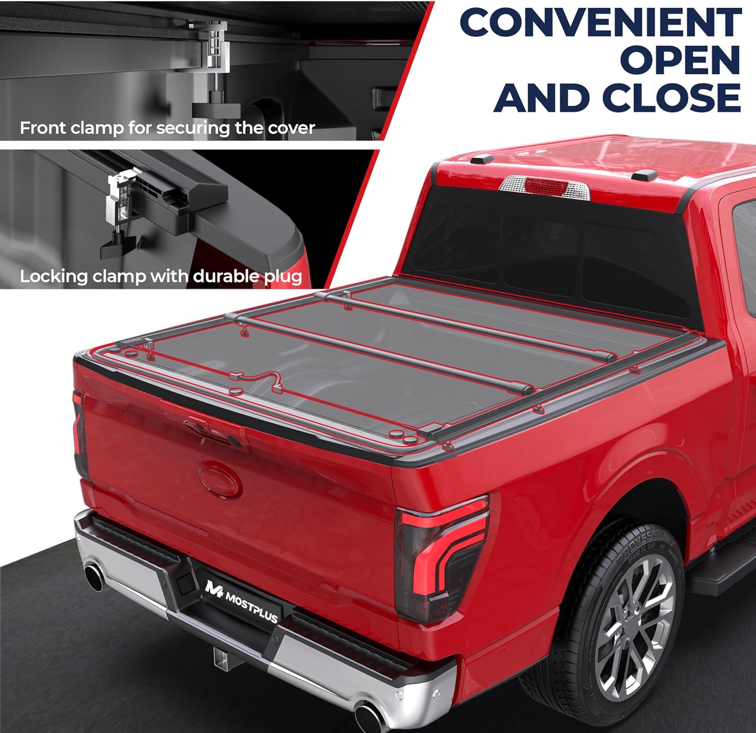 Roll-Up Soft Vinyl Truck Bed Tonneau Cover Compatible for Ford F150 F-150 2009-2025 2026 Short Bed On Top (67Inch)